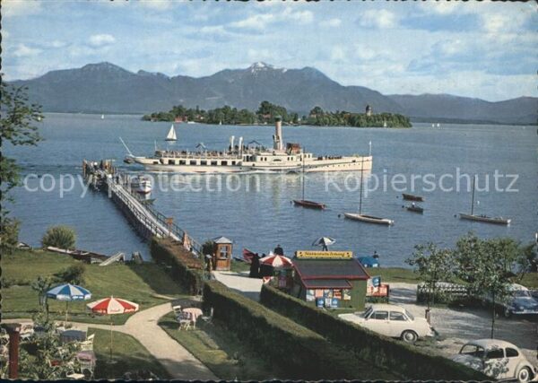 Dampfer Seitenrad Ludwig Fessler Chiemsee Fraueninsel Hoc