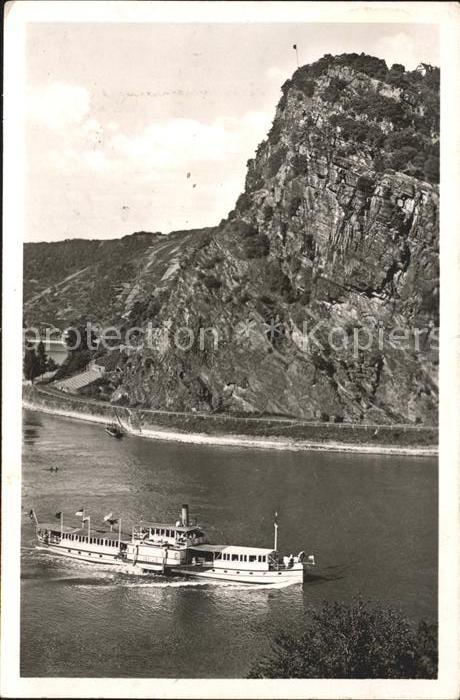 Dampfer Seitenrad Loreleyfelsen