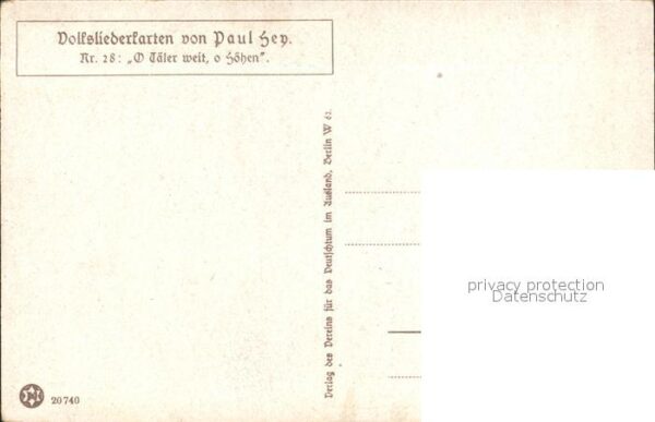Hey Paul Nr. 28 Volksliederkarte O Täler weit o Höhe – Bild 2