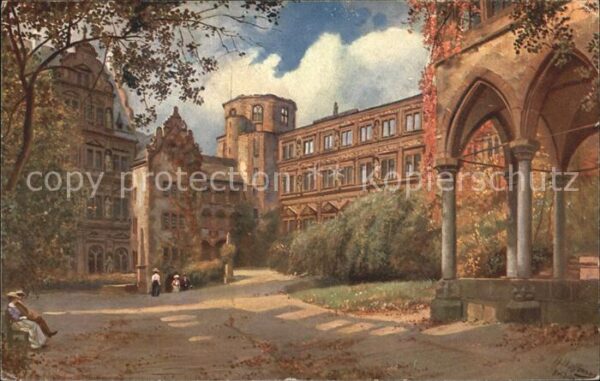 Hoffmann Heinrich Heidelberg Der Schlosshof