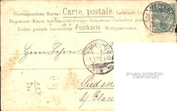Jahreszahl 1902 Neujahr Blumen Herzen – Bild 2