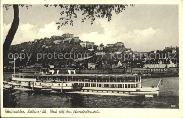 Dampfer Seitenrad Vaterland Koblenz am Rhein Ehrenbreiten