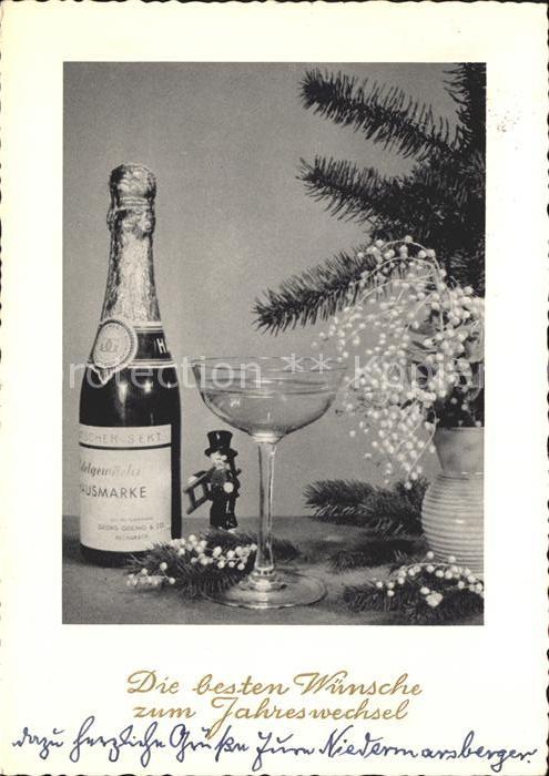 Neujahr Sekt Sektglas Schornsteinfeger
