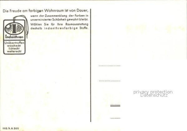 Werbung Reklame Indanthren Möbel Wohnraum – Bild 2