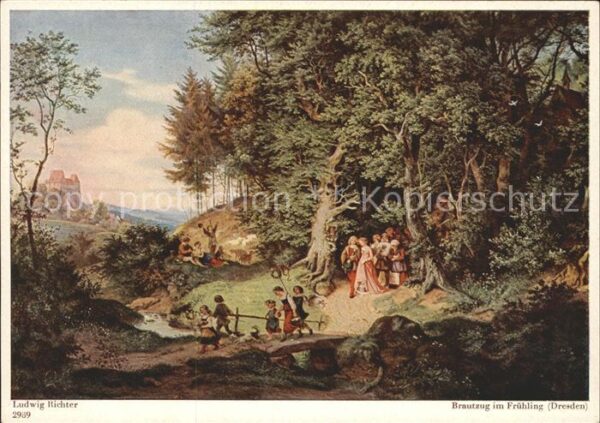 Ludwig Richter Brautzug im Frühling F.-A.-Ackermann-Ve
