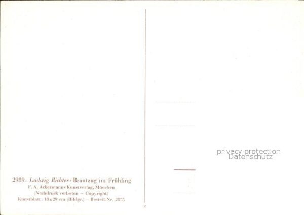 Ludwig Richter Brautzug im Frühling F.-A.-Ackermann-Ve – Bild 2