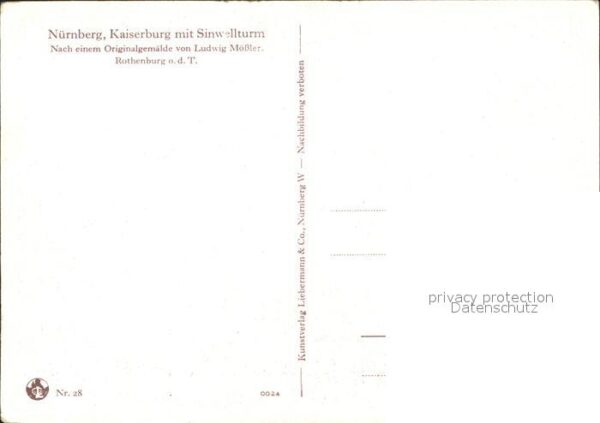 Moessler L. Nürnberg Kaiserburg Sinwellturm – Bild 2