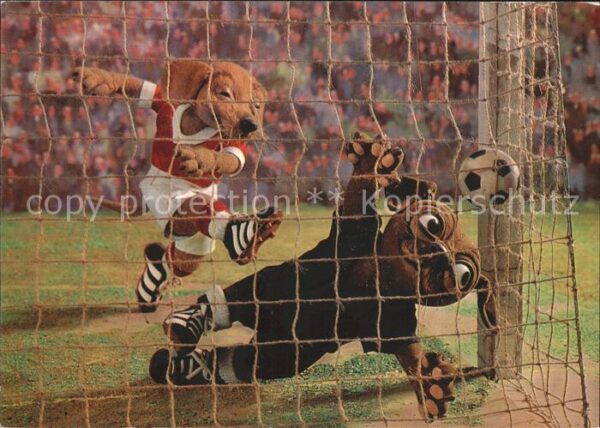 Vermenschlicht Hunde Fussball Tor Waggi-Cup-Serie