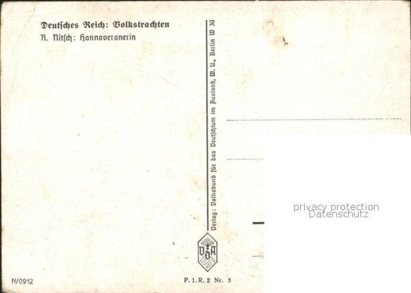 Trachten Hannover Künstlerkarte R. Nitsch Handmü – Bild 2