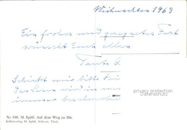 Spoetl Maria Kuenstlerkarte Auf dem Weg zu dir Nr. 346 Engel – Bild 2