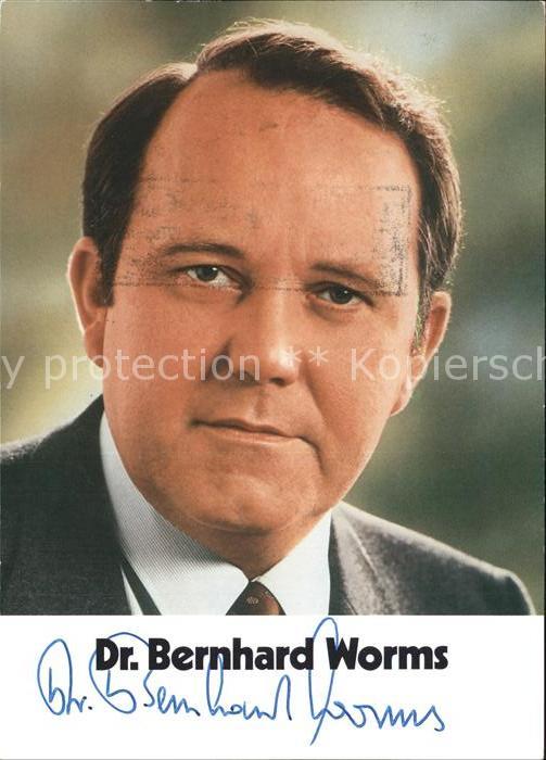 Politiker Dr. Bernhard Worms Autogramm