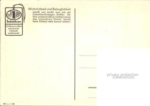 Werbung Reklame Textilien Farbstoff Indanthren – Bild 2