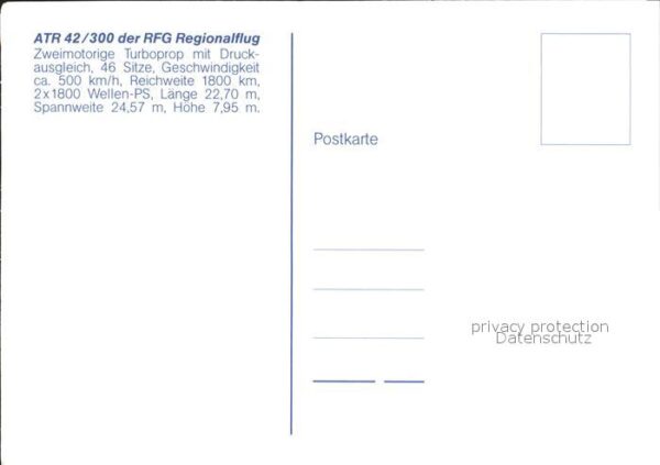 Flugzeuge Zivil ATR 42/300 RFG Regionalflug – Bild 2
