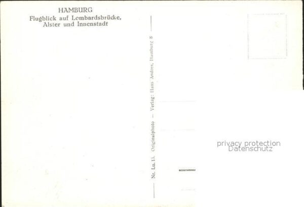 Hamburg Fliegeraufnahme Lombardsbrücke Alster – Bild 2
