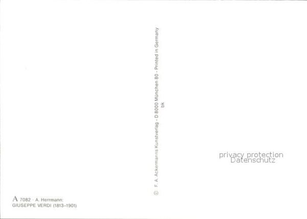 Verdi Giuseppe Künstlerkarte A. Hermann Nr. 7082 – Bild 2
