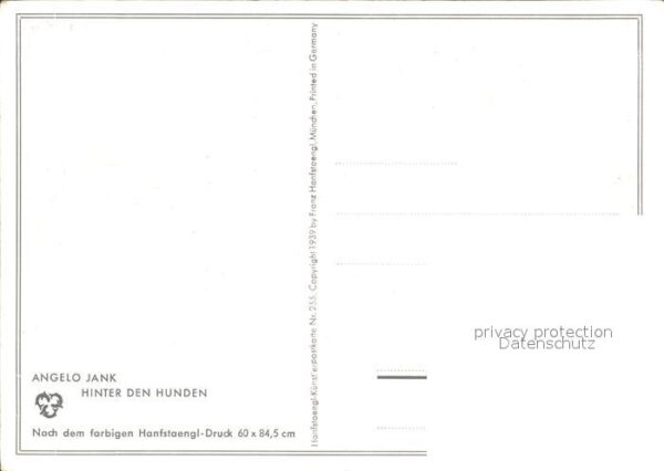 Jagd Parforcejagd Künstlerkarte Angelo Jank – Bild 2