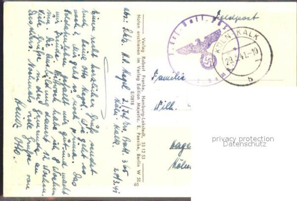 Liederkarte Militaria Soldat Gute Nacht Mutter – Bild 2