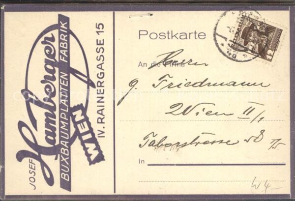 Werbung Reklame Josef Hamberger Buxbaumplatten Fabrik