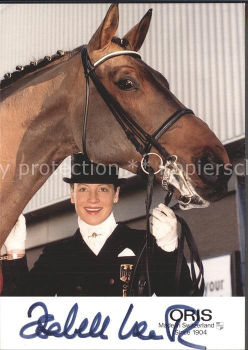 Pferdesport Pferderennen Reitsport Dressurreiterin Isabell Werth Autogramm