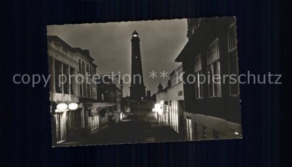 Borkum Leuchtturm bei Nacht