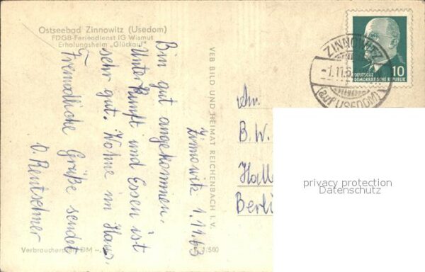 Zinnowitz Ostseebad Usedom FDGB Feriendienst IG Wismut – Bild 2