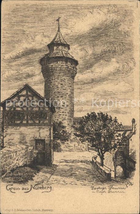 Nuernberg Künstlerkarte Turm