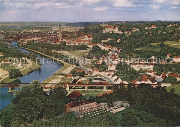 Landshut Isar Fliegeraufnahme mit Martinskirche und I