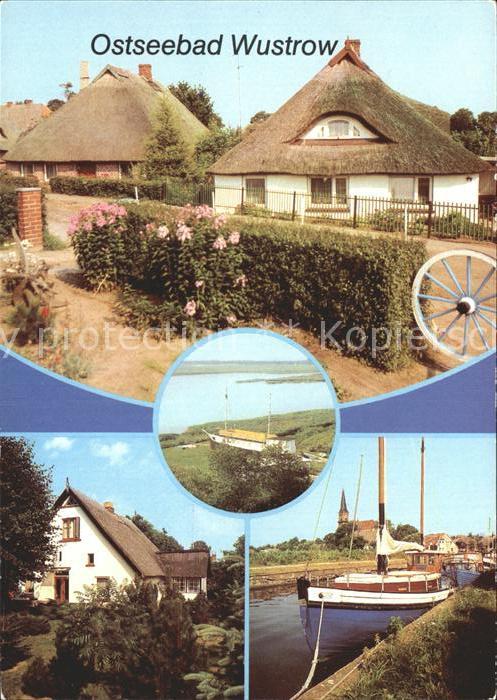 Wustrow Ostseebad Hafen und Rohrdachhäuser Neue Strasse