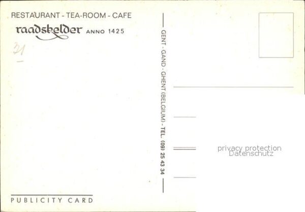 Gent Gand Flandre Restaurant Tearoom Cafe Raadskelder – Bild 2