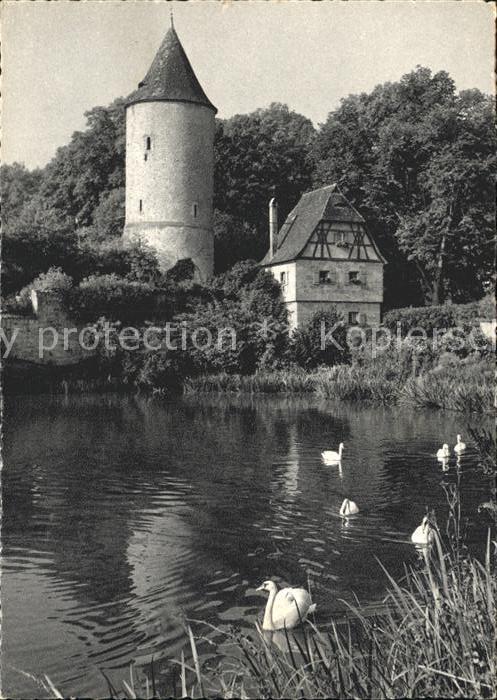 Dinkelsbuehl Faulturm am Rothenburger Weiher