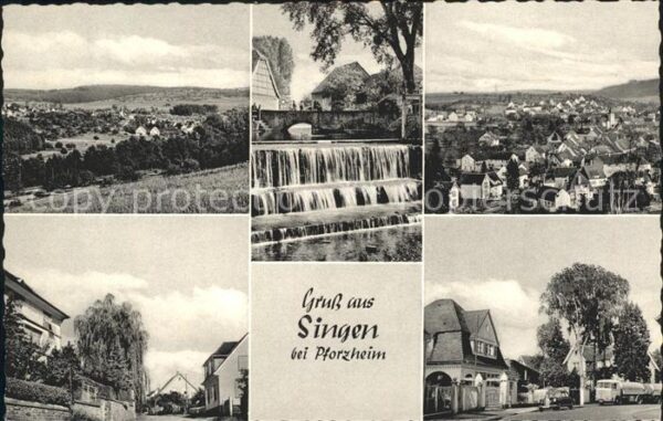 Singen Remchingen Teilansichten Panorama Wasserfall