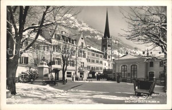 Bad Hofgastein Strassenpartie Kirche Wintersportplatz