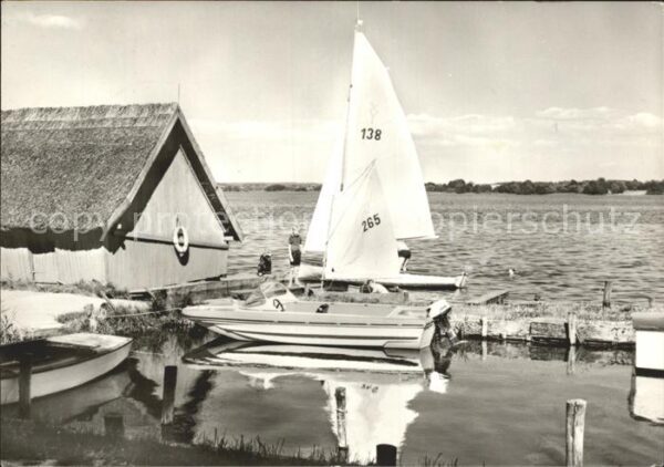 Sternberg Mecklenburg Partie am See Bootshaus Segelboot