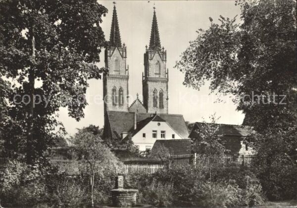 Oschatz Blick von der Promenade zur St Ägidienk