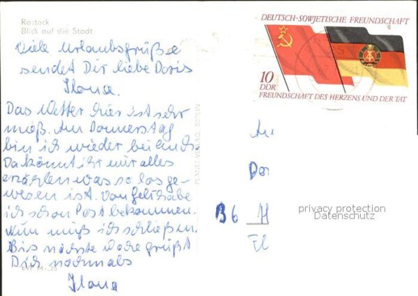 Rostock Blick auf die Stadt Segelboot – Bild 2