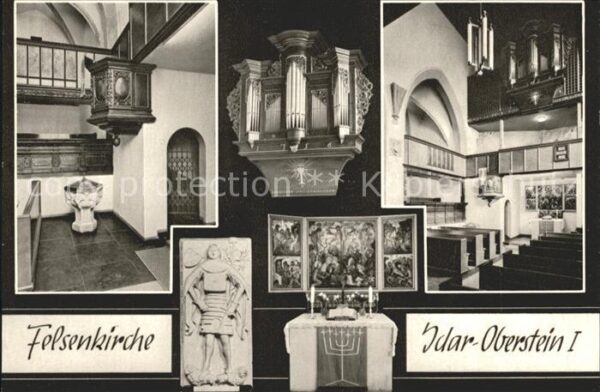 Idar-Oberstein Felsenkirche Altarbild um 1400 Orgel Ka