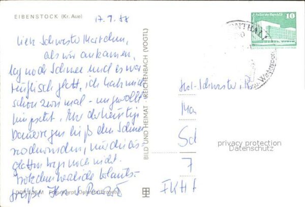 Eibenstock Ortsansicht mit Kirche – Bild 2