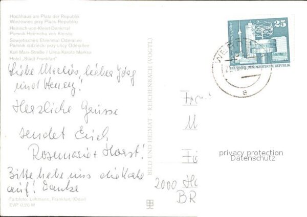 Frankfurt Oder Hochhaus Kleist Denkmal Sowj Ehrenmal K – Bild 2