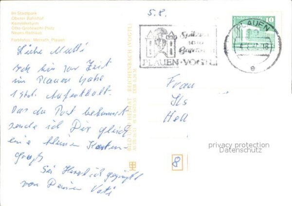 Plauen Vogtland Stadtpark Bahnhof Kemmlerturm Otto Grot – Bild 2