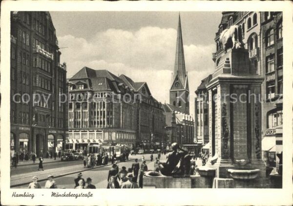 Hamburg Mönckebergstrasse Kirchturm Kupfertiefd