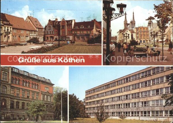 Koethen Anhalt Holzmarkt St Jacobskirche Rathaus Hochs