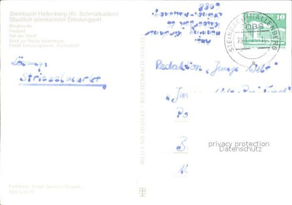 Steinbach-Hallenberg Bergbaude Freibad Rat der Stadt Ruine F – Bild 2