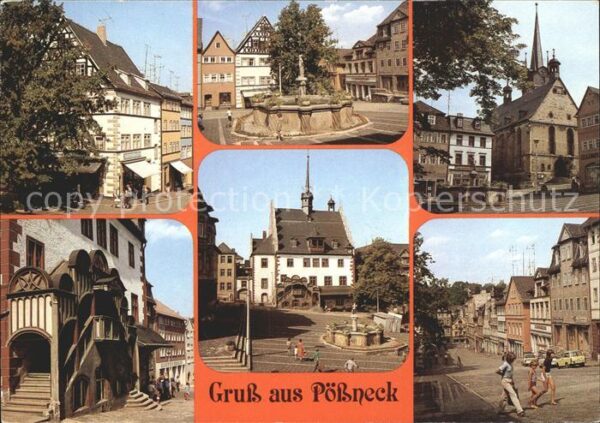 Poessneck Schuhgasse Marktbrunnen Markt Rathaus P