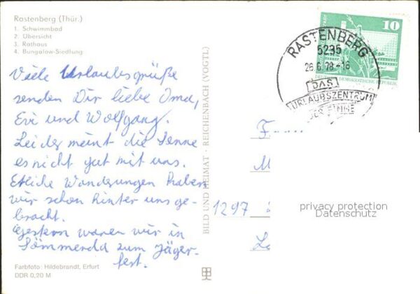 Rastenberg Schwimmbad Übersicht Rathaus Bungalow S – Bild 2