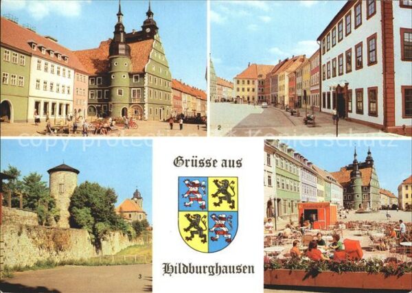 Hildburghausen Rathaus Marx Engels Platz Stadtmauer Bo