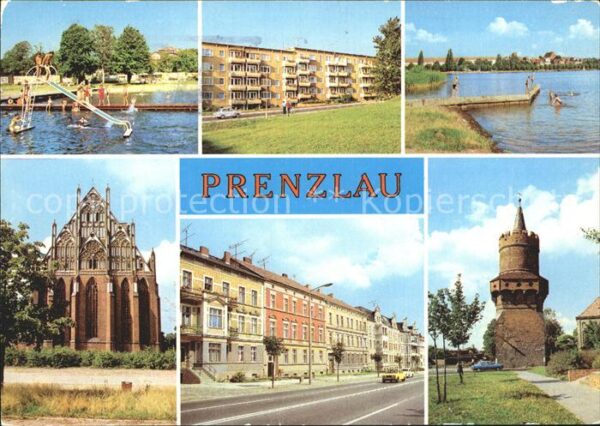 Prenzlau Freibad am Uckersee Neubauten Marienkir