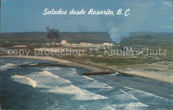 Rosarito Vista aerea de playa y planta termoelec