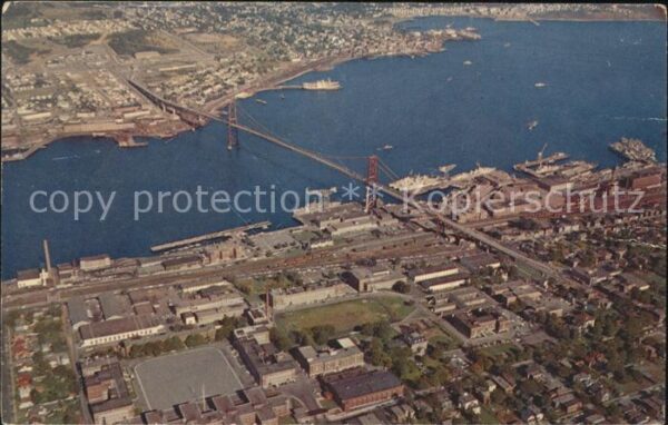Halifax Nova Scotia Air view of Angus L Macdonald Bridge