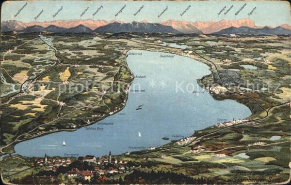Starnbergersee Panoramakarte