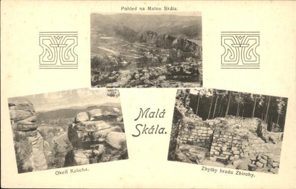 Mala Skala Panorama Okoli Kalicha Zbytky hradu Zbi